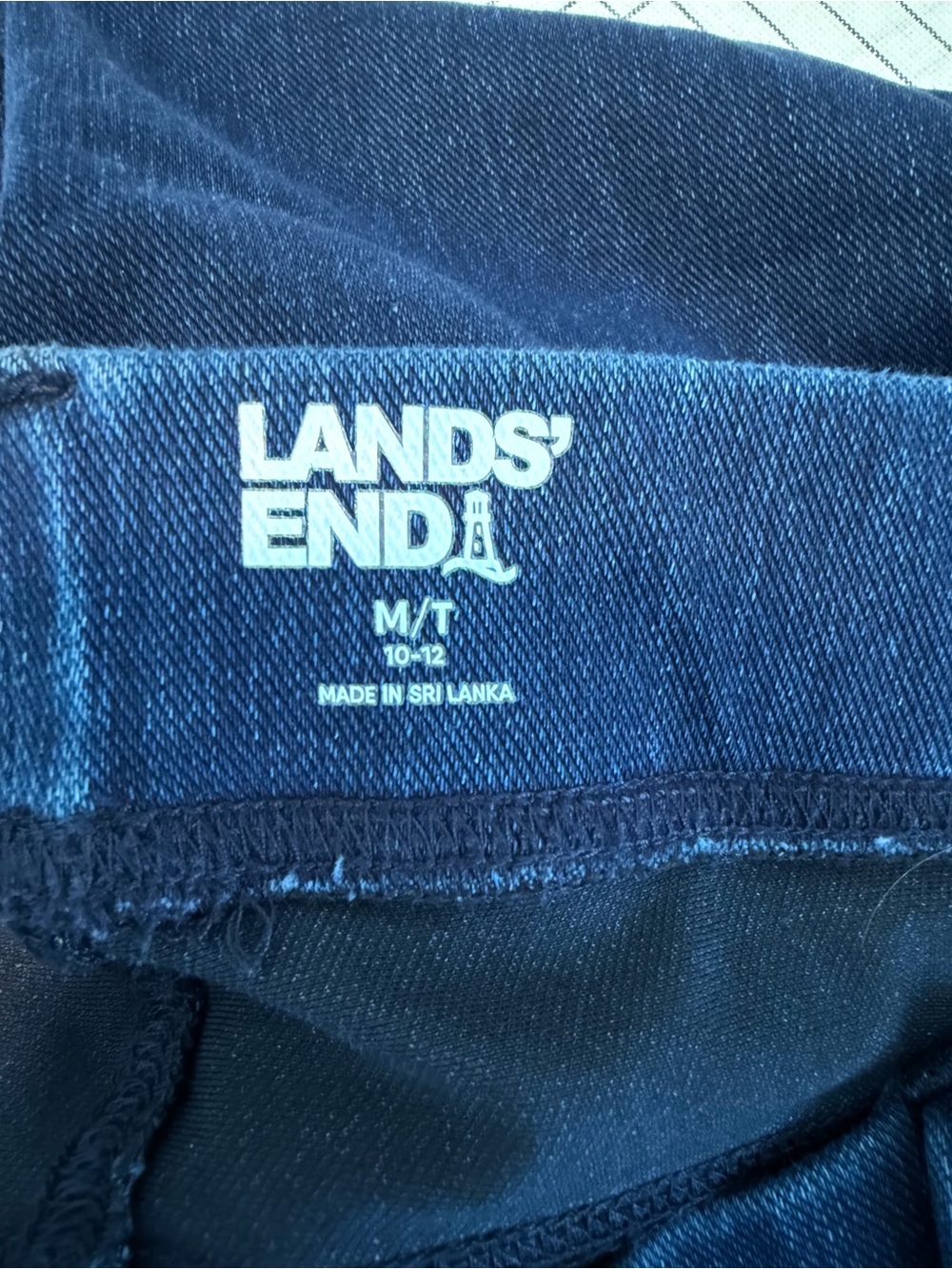 Lands’ End Starfish Knit Denim Jeans Medium Tall 10-12 Dark Indigo - Picture 4 of 6